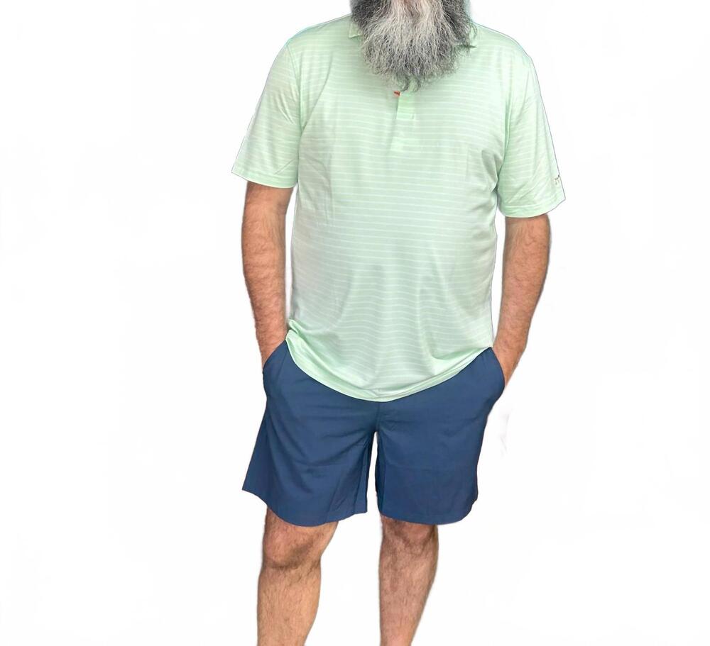 NEW SOUTHERN POINT CO. horizon stripe polo in green
